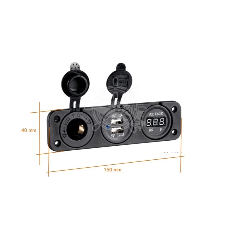 OSCULATI Prise 12V + USB + Voltmètre – Image 2