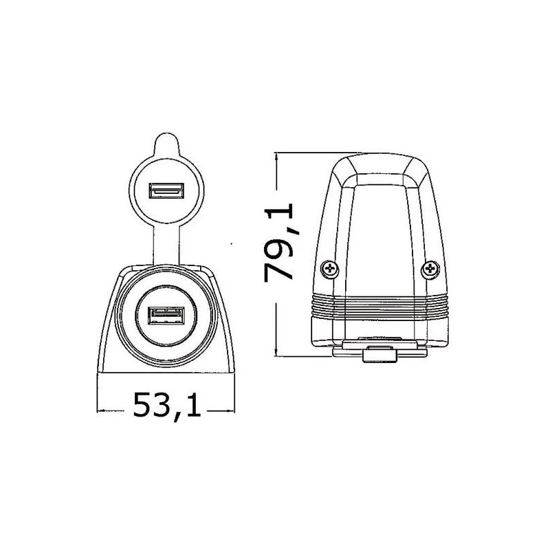OSCULATI Prise USB En Saillie – Image 2